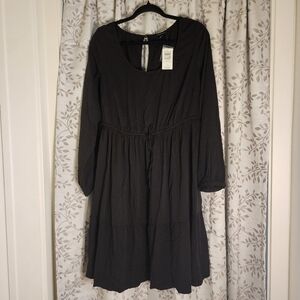 NWT Torrid Black Tied Waist Long Sleeve Dress Size 1 (1X)